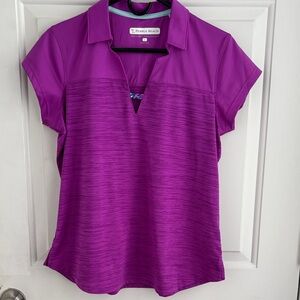 Pebble Beach Women's Vibrant Purple/magenta Button Down Shirt